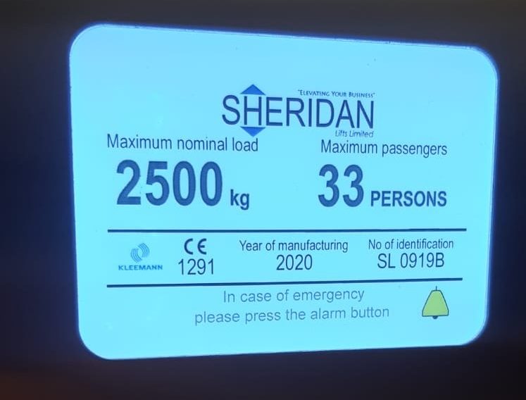 goods and passenger lift panel