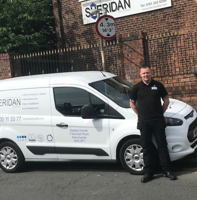 engineer outside sheridan lifts office