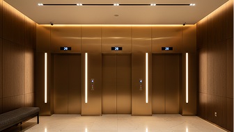 Three passenger lift doors